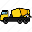 construction, mixer truck, truck, vehicle, work 