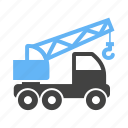 construction, crane, equipment, heavy machine, hook, lifter, truck 