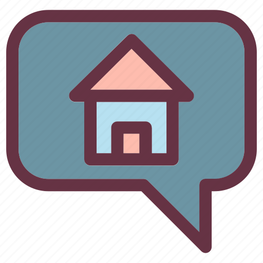 Building, chat, conversation, estate, home, house, talk icon - Download on Iconfinder