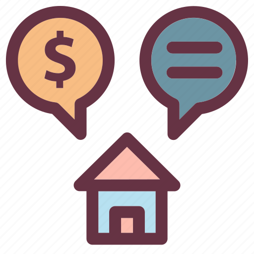 Conversation, discussion, dollar, home, house icon - Download on Iconfinder