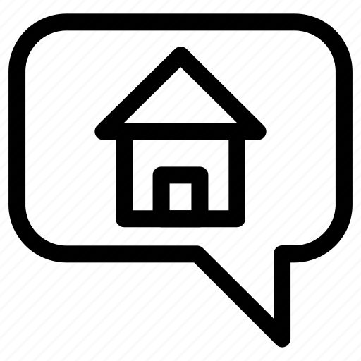Building, chat, conversation, estate, home, house, talk icon - Download on Iconfinder