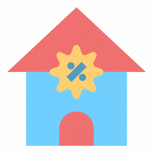 Bulding, discount, estate, house, percent icon - Download on Iconfinder