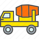 concrete, construction, mixer, transport, truck