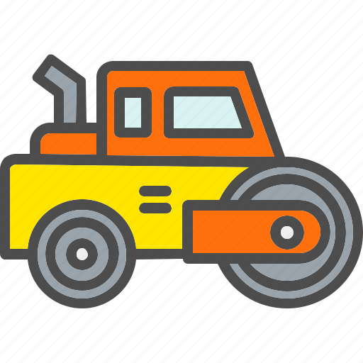 Steamroller, steam, road, roller, compactor icon - Download on Iconfinder