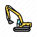 excavator, construction, car, vehicle, tractor, machinery