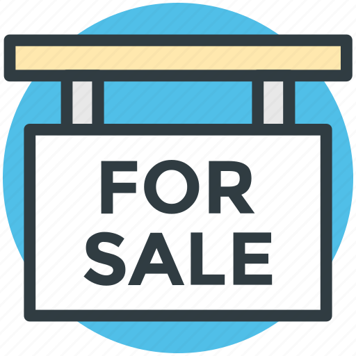 For sale sign, hanging sign, placard, real estate sign, sale banner icon - Download on Iconfinder