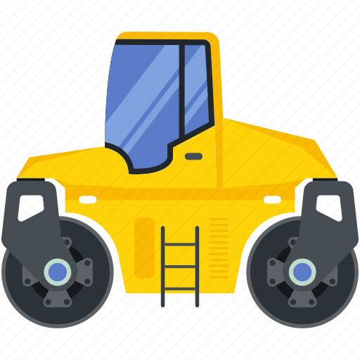 Construction, machinery, vehicle, road, roller, tractor icon - Download on Iconfinder