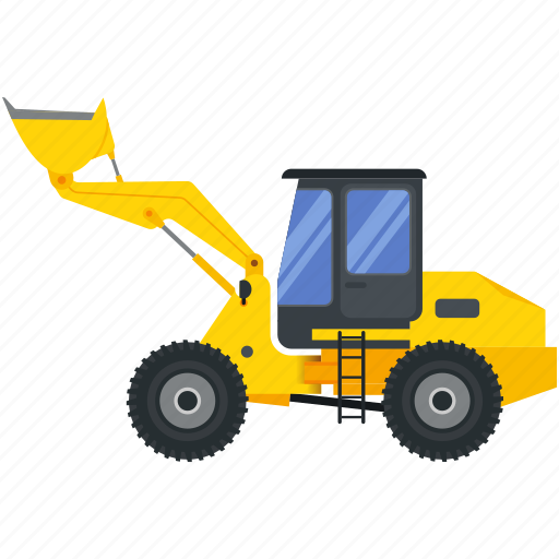 Construction, machinery, vehicle, bucket, loader, wheel icon - Download on Iconfinder