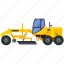 construction, machinery, vehicle, grader, tractor 