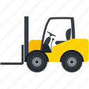 construction, machinery, vehicle, forklift, warehouse