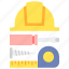 foreman, gear, hat, tools 