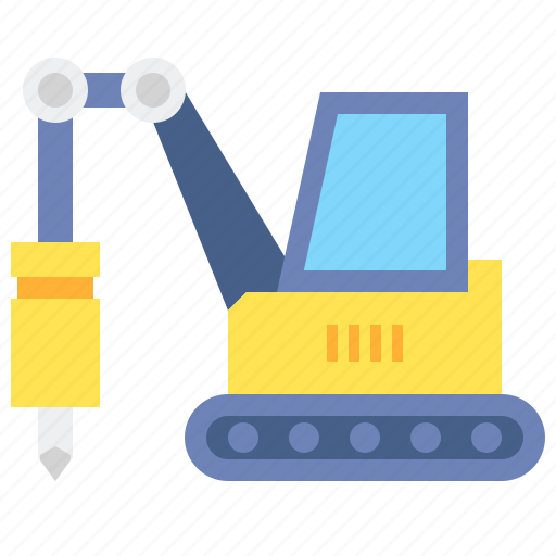 Construction, hammer, hydraulic, vehicle icon - Download on Iconfinder