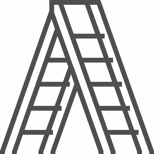 Carpentery, ladder, ladders, stairs, step ladder, white icon - Download on Iconfinder