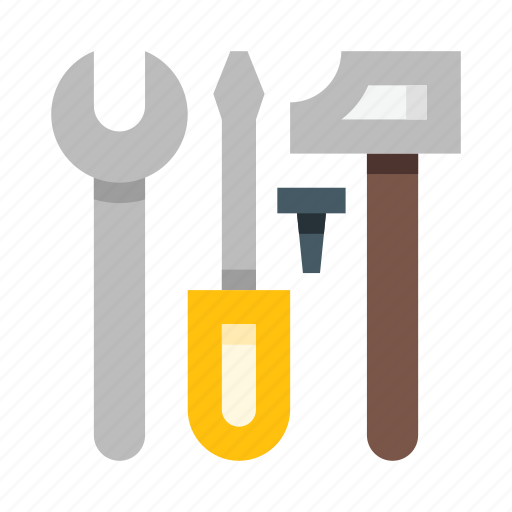 Tools, wrench, screwdriver, hammer, nail, tool icon - Download on Iconfinder