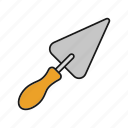 putty, putty knife, repair, spatula, triangular, triangular shovel