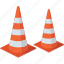 alert, cones, construction, danger, warning, work 