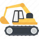 construction, excavator, transport, vehicle, work