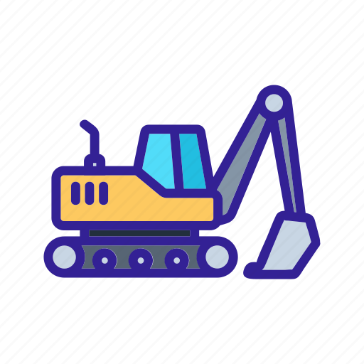 Construction, equipment, excavator, motor, technology icon - Download on Iconfinder