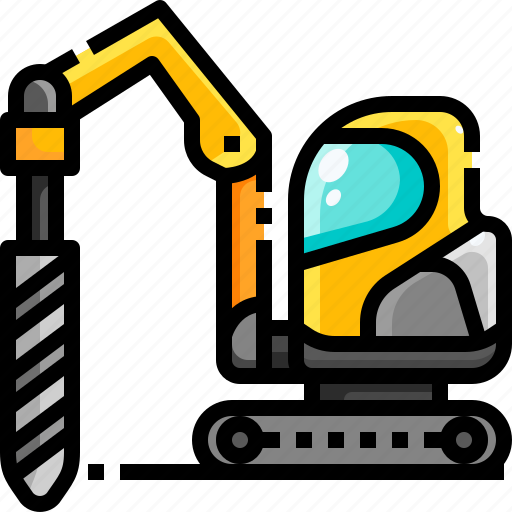 Construction, drill, drilling, machine, transport, transportation, vehicle icon - Download on Iconfinder