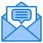 blue, chat, communication, contact, email, mail, message 