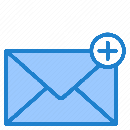 Add, blue, contact, email, envelope, letter, message icon - Download on Iconfinder