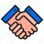 agreement, business, colorline, comtact, contact, hand, shakehand 