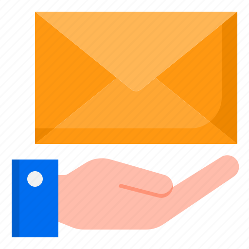 Contact, email, envelope, hand, mail, message icon - Download on Iconfinder