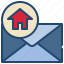 home, address, contact, envelope, message
