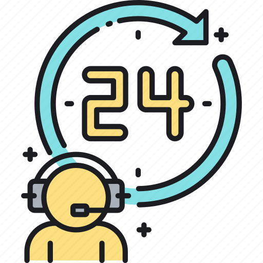 24 hours, call center, help, hours, service icon - Download on Iconfinder