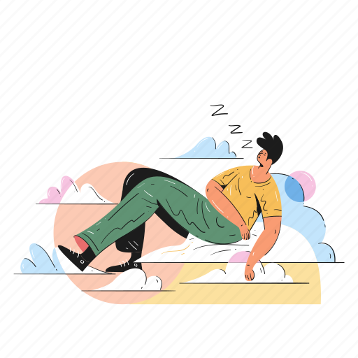 Man, male, person, nap, sleep, tired, processing illustration - Download on Iconfinder