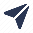 solid, send, paper plane, message, email, mail, contact icon, letter