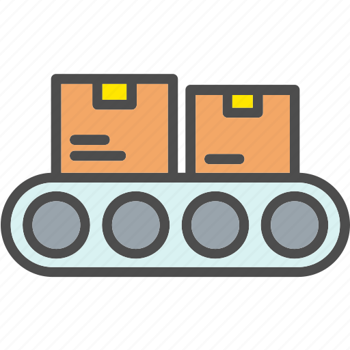 Assembly, line, belt, conveyor, packages, processing icon - Download on Iconfinder