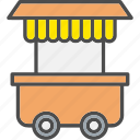 kiosk, trolley, food, truck, street
