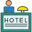 hotel, counter, reception, avatar 