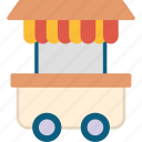 kiosk, trolley, food, truck, street