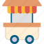 kiosk, trolley, food, truck, street 