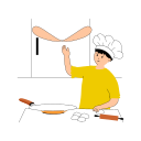 making, cooking, bread, dough, preparation, chef, kitchen