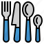cutlery, food, fork, knife, restaurant, spoon, utensils 