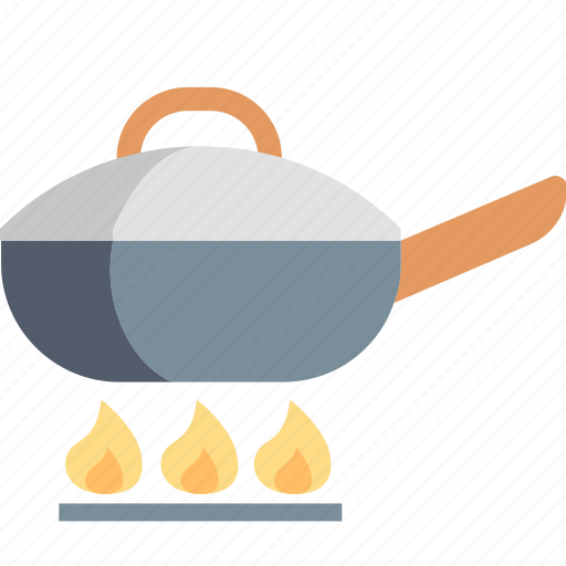 Cooking, fire, food, frying, kitchen, pan, restaurant icon - Download on Iconfinder