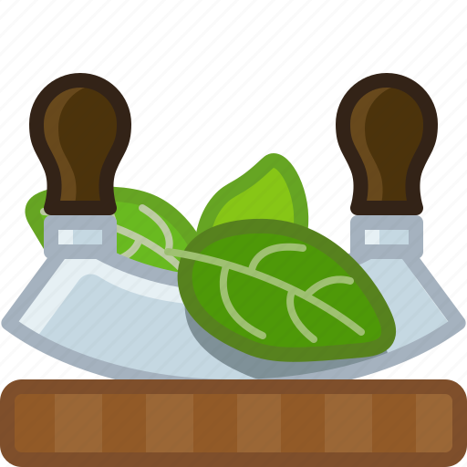 Basil, chopping board, cooking, cutting, herbs, knife icon - Download on Iconfinder
