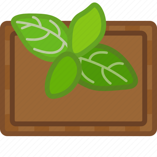 Basil, chopping board, cooking, cutting, herbs, kitchen icon - Download on Iconfinder
