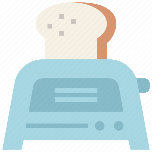 Bread, breakfast, cooking, food, gastronomy, kitchen, toaster icon - Download on Iconfinder