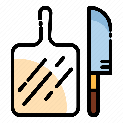 Board, chef, cooking, kitchen, knife, utensil, kitchen set icon - Download on Iconfinder