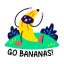 dancing, banana, fruit, cartoon, typography, enjoying 