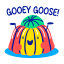 gooey, gooseberry, fruit, cartoon, typography, lettering 