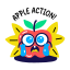 shocked, apple, amazed, fruit, cartoon, typography 