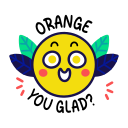 you, glad, smiling, orange, fruit, cartoon, typography