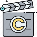clapperboard, copyright, film, motion, motion picture copyright, movie, picture
