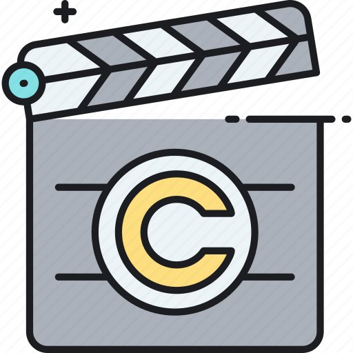 Clapperboard, copyright, film, motion, motion picture copyright, movie, picture icon - Download on Iconfinder