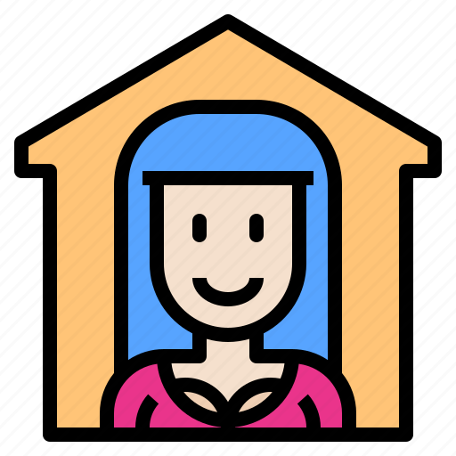 Coronavirus, covid, covid19, home, house, stay, woman icon - Download on Iconfinder